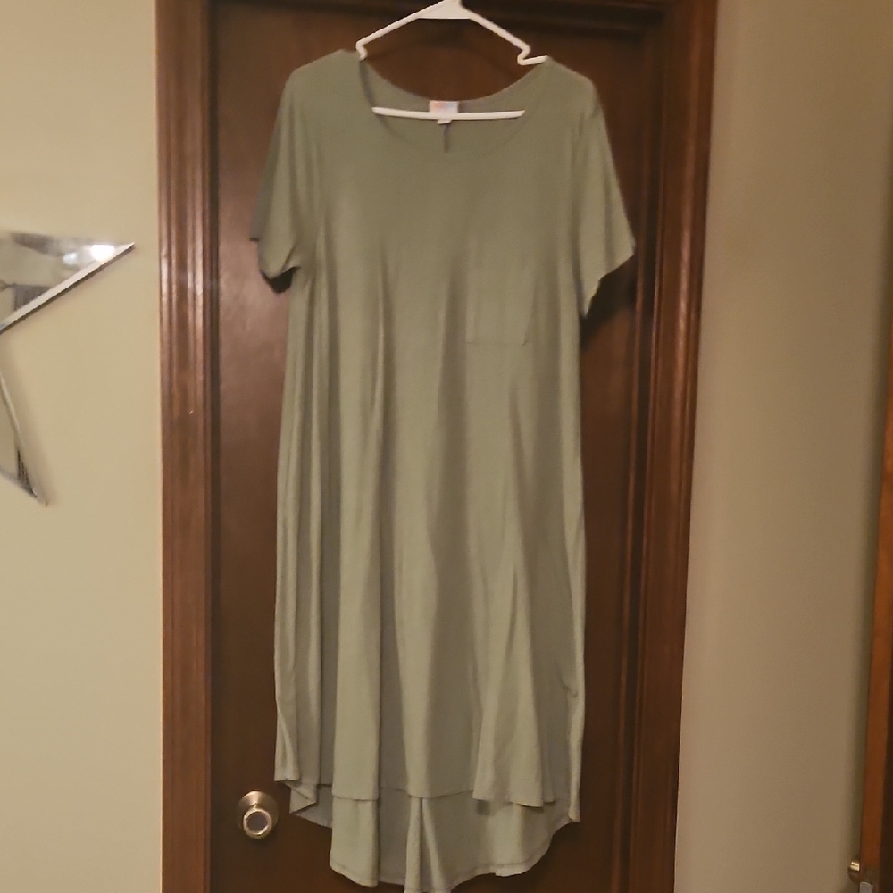 LuLaRoe Sage Green High Low Dress